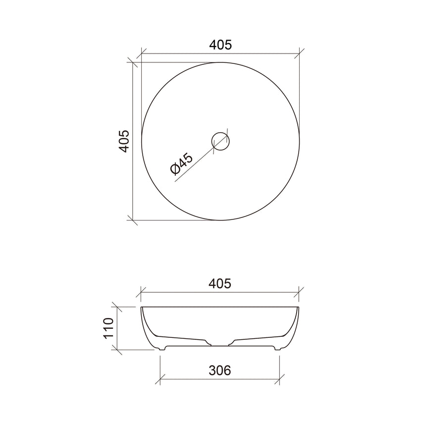 Chase Basin 400mm Matt White Bathroom Basin Timberline
