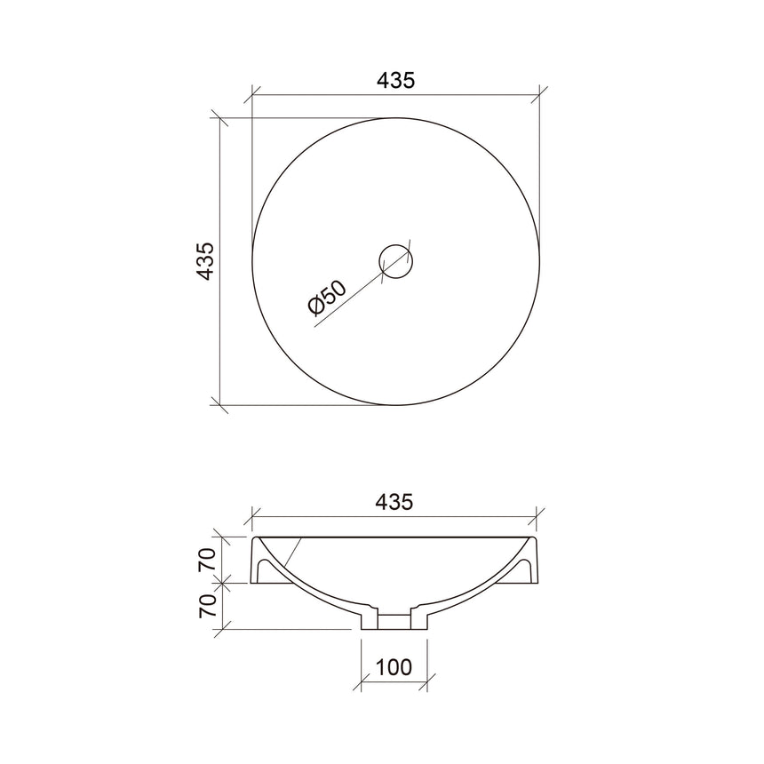 Corrida Basin 430mm Gloss White Bathroom Basin Timberline