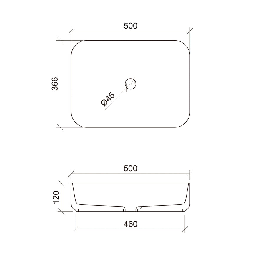 Enchant Basin 500mm Matt White Bathroom Basin Timberline