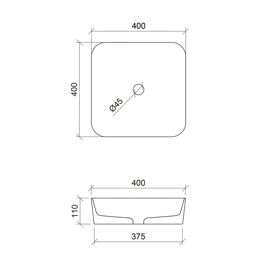Florent Basin 400mm Gloss White Bathroom Basin Timberline