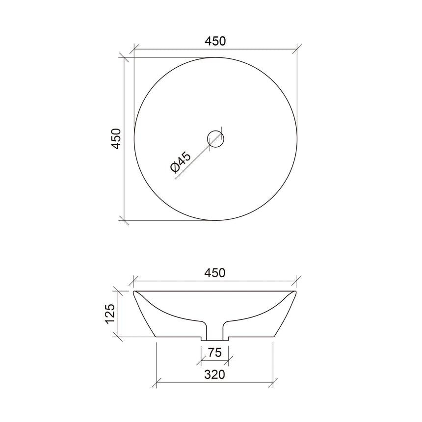 Jupiter Basin 450mm Gloss White Bathroom Basin Timberline