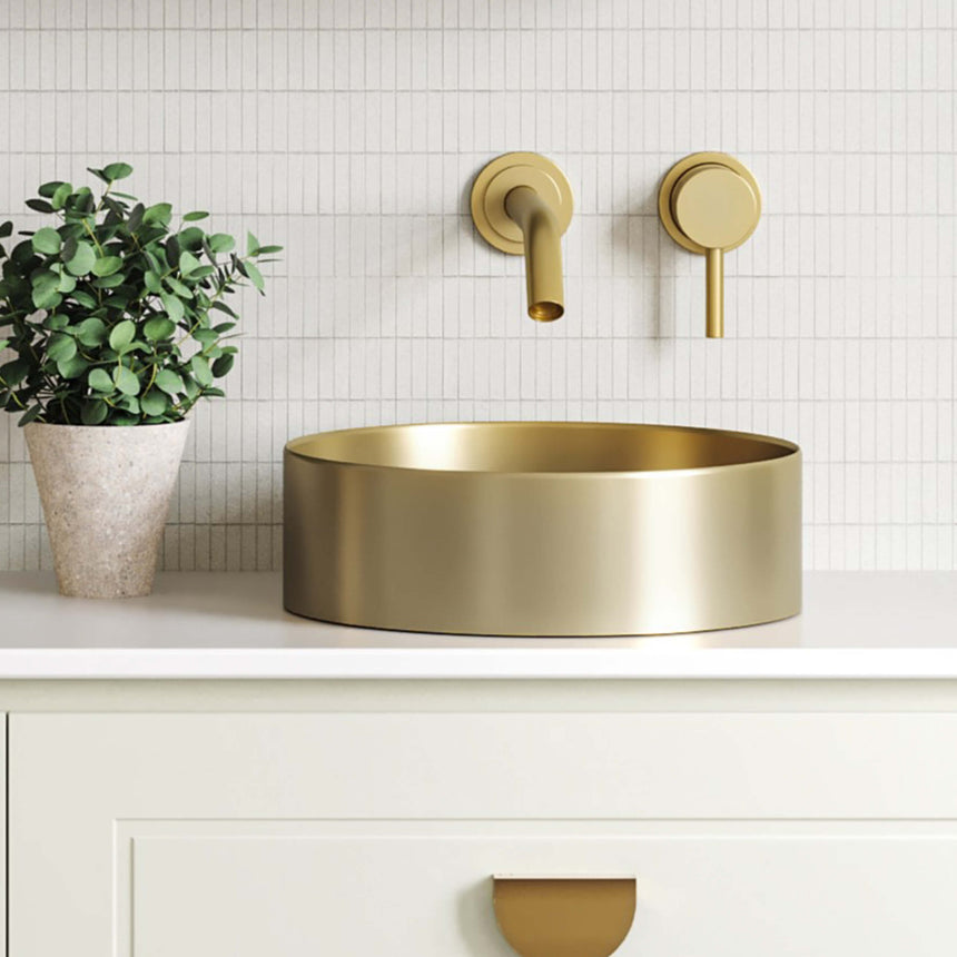 Luxe Basin 360mm Brushed Gold Bathroom Basin Timberline