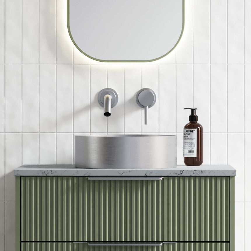 Luxe Basin 360mm Brushed Nickel Bathroom Basin Timberline