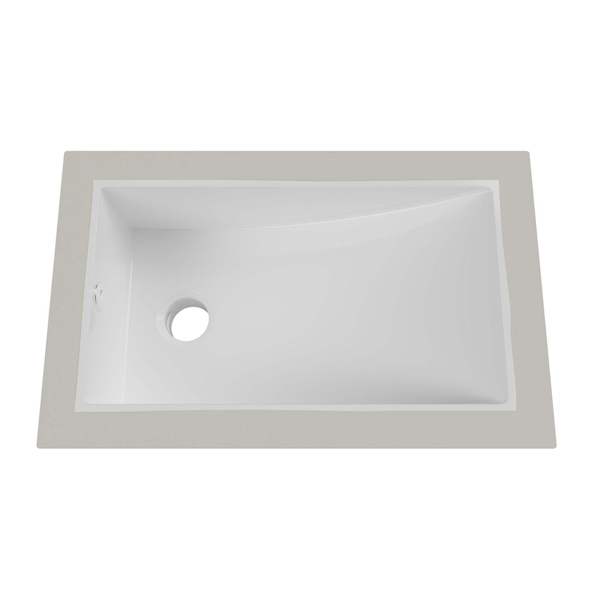 Mini Rectangle Undermount Basin 430mm Gloss White Bathroom Basin Timberline Default Title