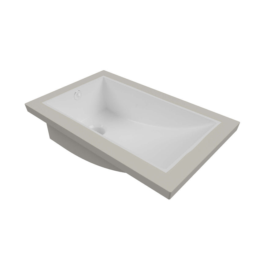 Mini Rectangle Undermount Basin 430mm Gloss White Bathroom Basin Timberline