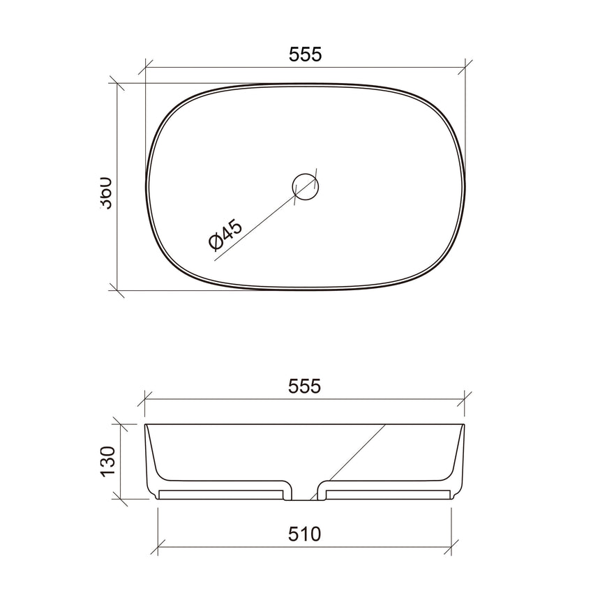 Myrtle Basin 550mm Gloss White Bathroom Basin Timberline