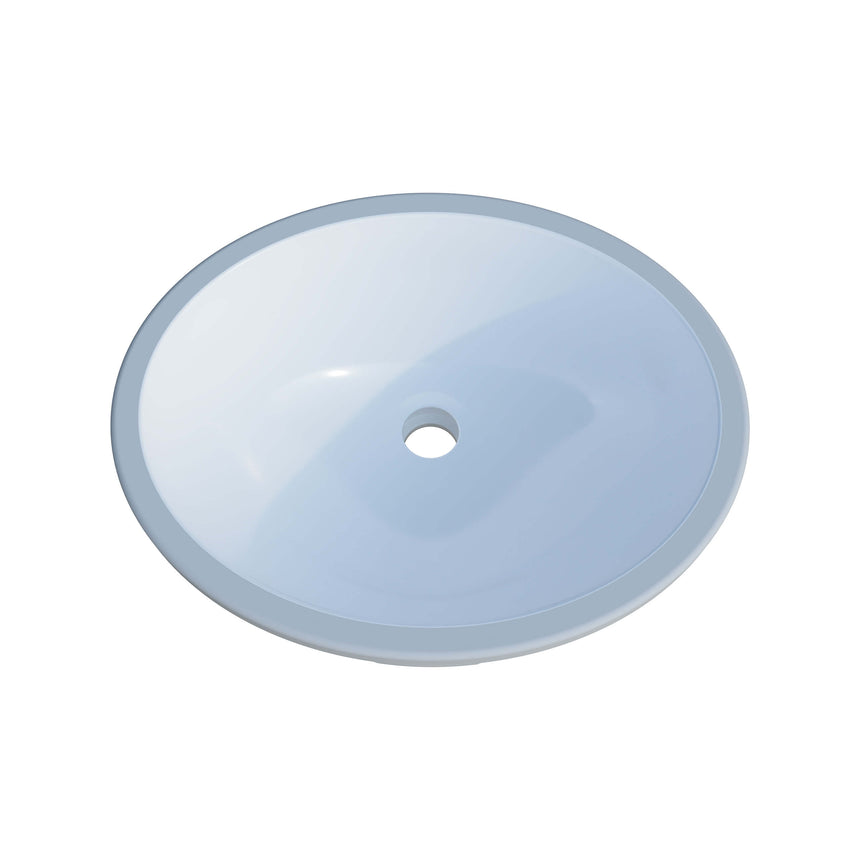 Oval Undermount Basin 420mm Gloss White Bathroom Basin Timberline Default Title