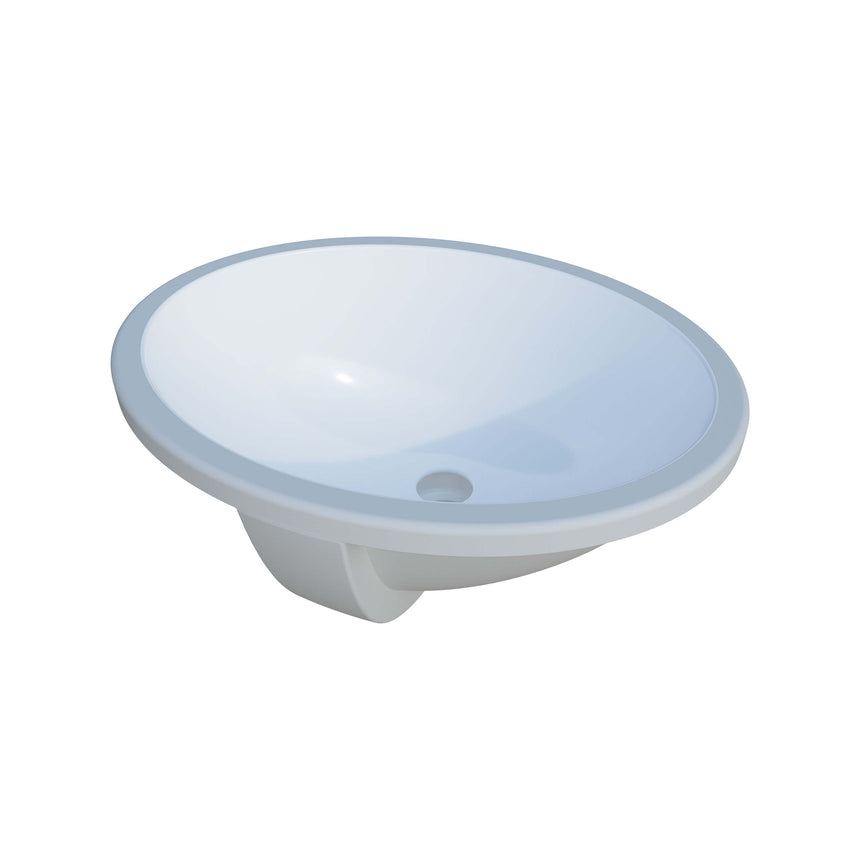 Oval Undermount Basin 420mm Gloss White Bathroom Basin Timberline
