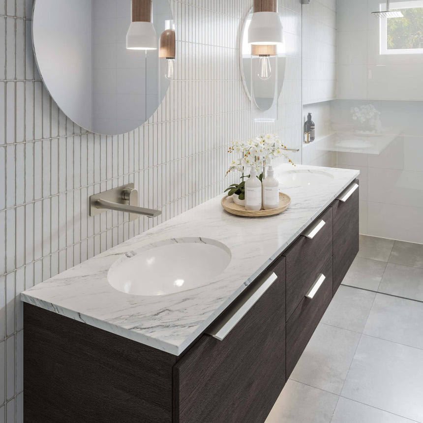 Oval Undermount Basin 420mm Gloss White Bathroom Basin Timberline