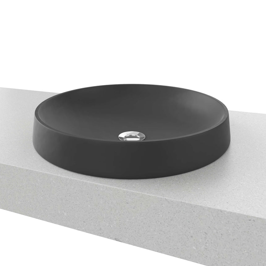 Radius Basin 400mm Matt Black Bathroom Basin Timberline