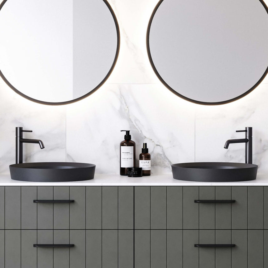 Radius Basin 400mm Matt Black Bathroom Basin Timberline