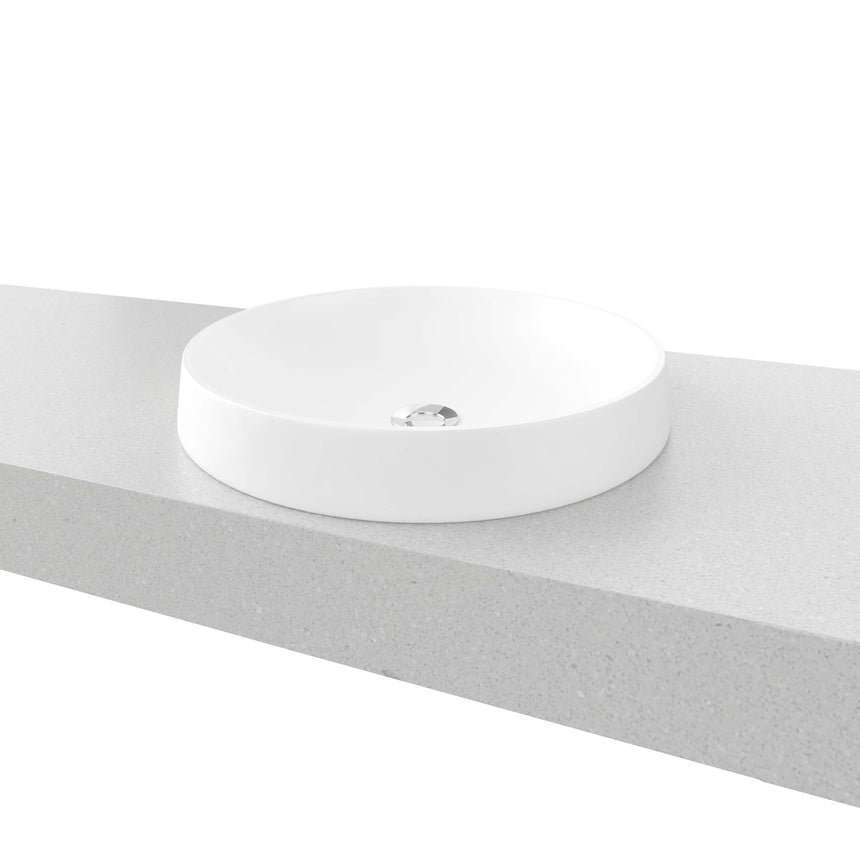 Radius Basin 400mm Matt White Bathroom Basin Timberline