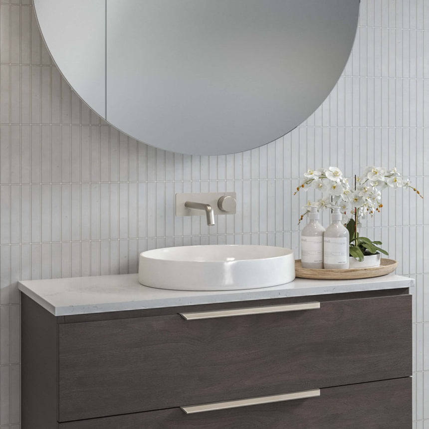 Radius Basin 400mm Matt White Bathroom Basin Timberline