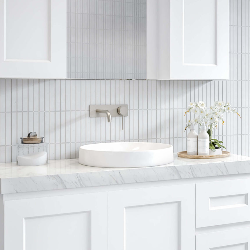 Radius Basin 400mm Matt White Bathroom Basin Timberline