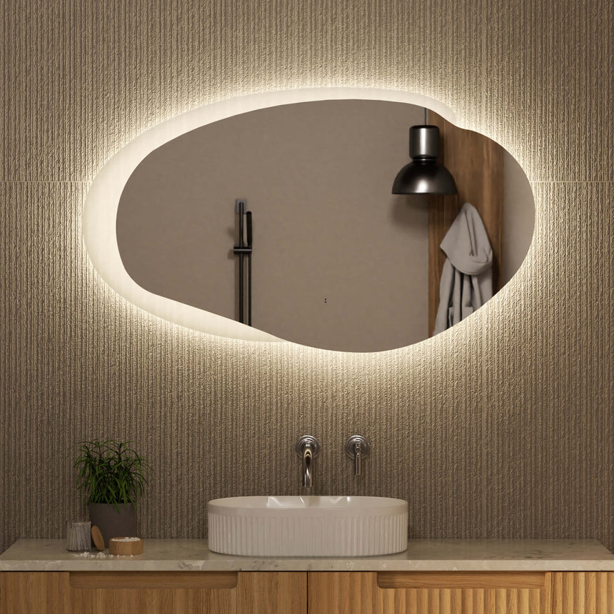 Aulic Evanston LED Mirror 1100mm with Matte Grey Acrylic Edge LED Frameless Mirror Aulic Default Title