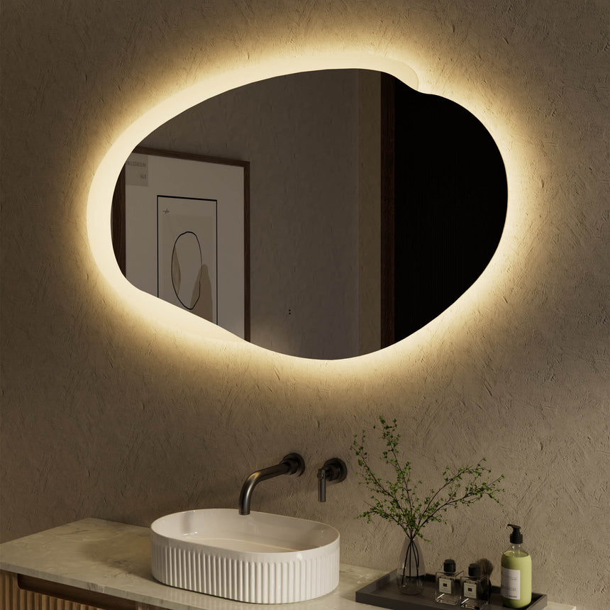 Aulic Evanston LED Mirror 1300mm with Matte White Acrylic Edge LED Frameless Mirror Aulic