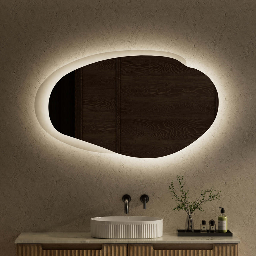 Aulic Evanston LED Mirror 1300mm with Matte Grey Acrylic Edge LED Frameless Mirror Aulic Default Title