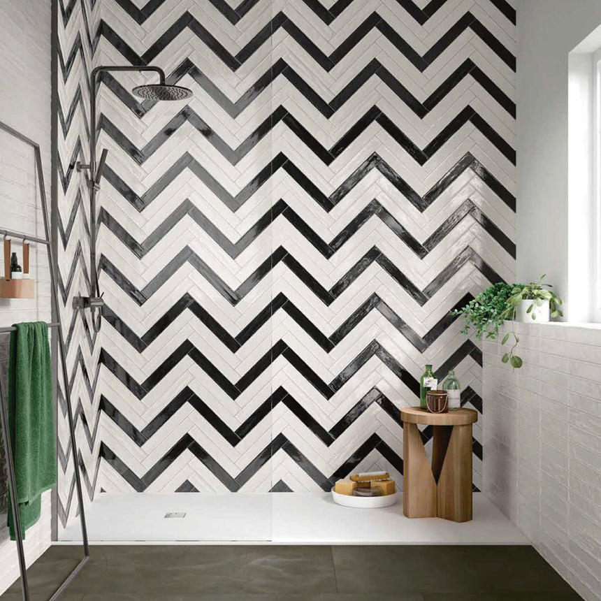 Victory 370x61 Gloss Black Subway Tilemall