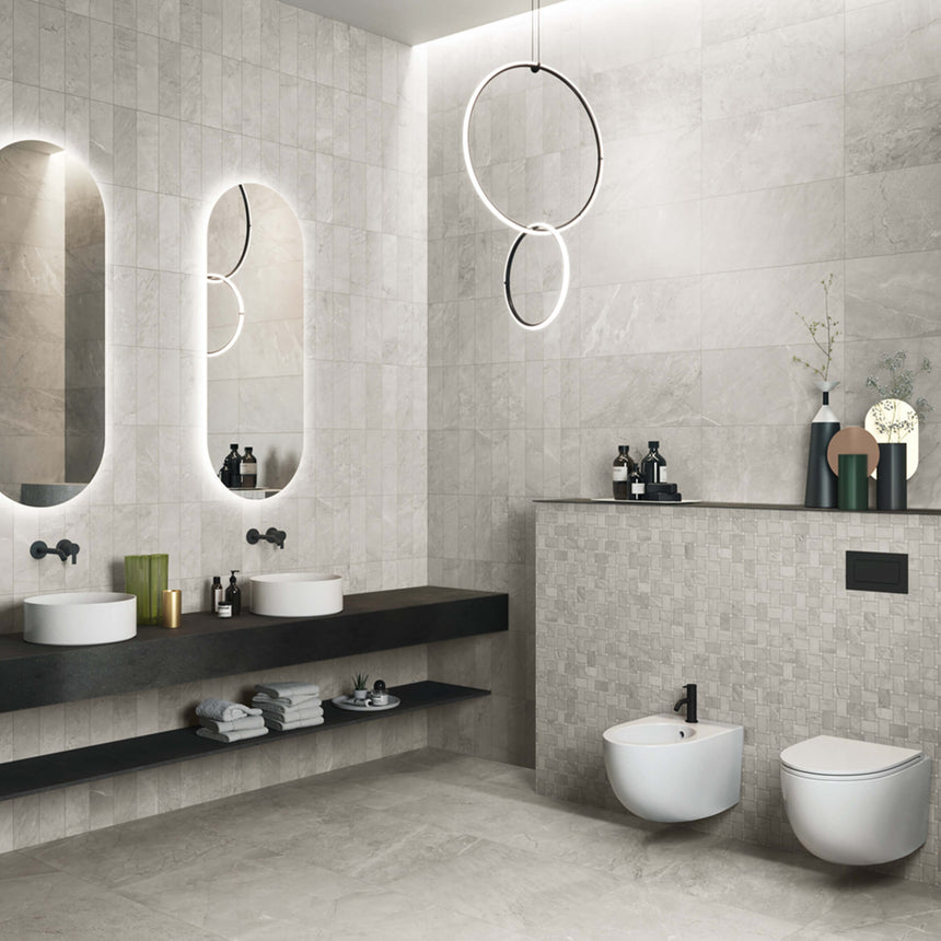 3D Crafted 600x300 Natural Bardiglio Concrete Look Tiles Tilemall