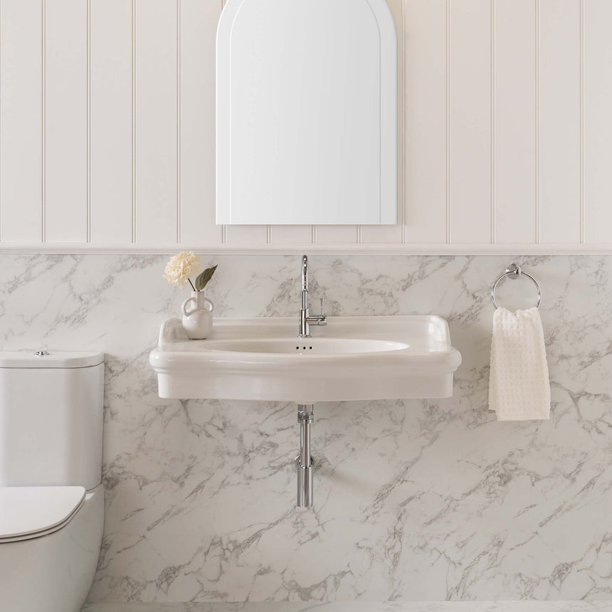 ADP Castellana Wall Basin 900 Gloss White 1 Tap Hole Bathroom Basin ADP