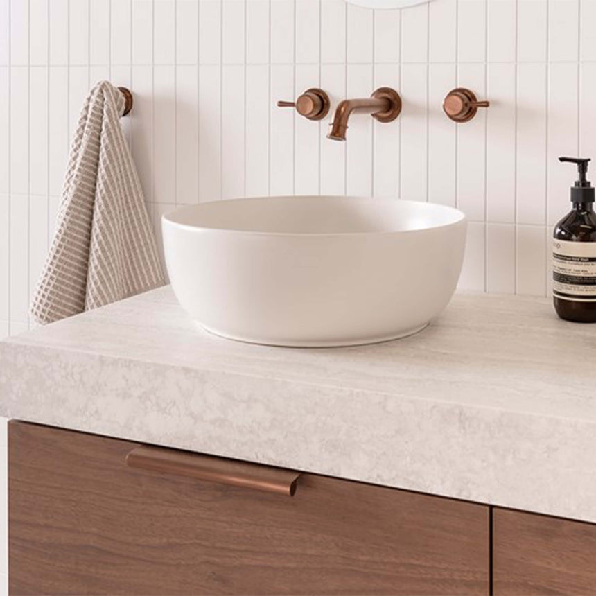 ADP Glam Round Above Counter Basin Matte Pearl Bathroom Basin ADP