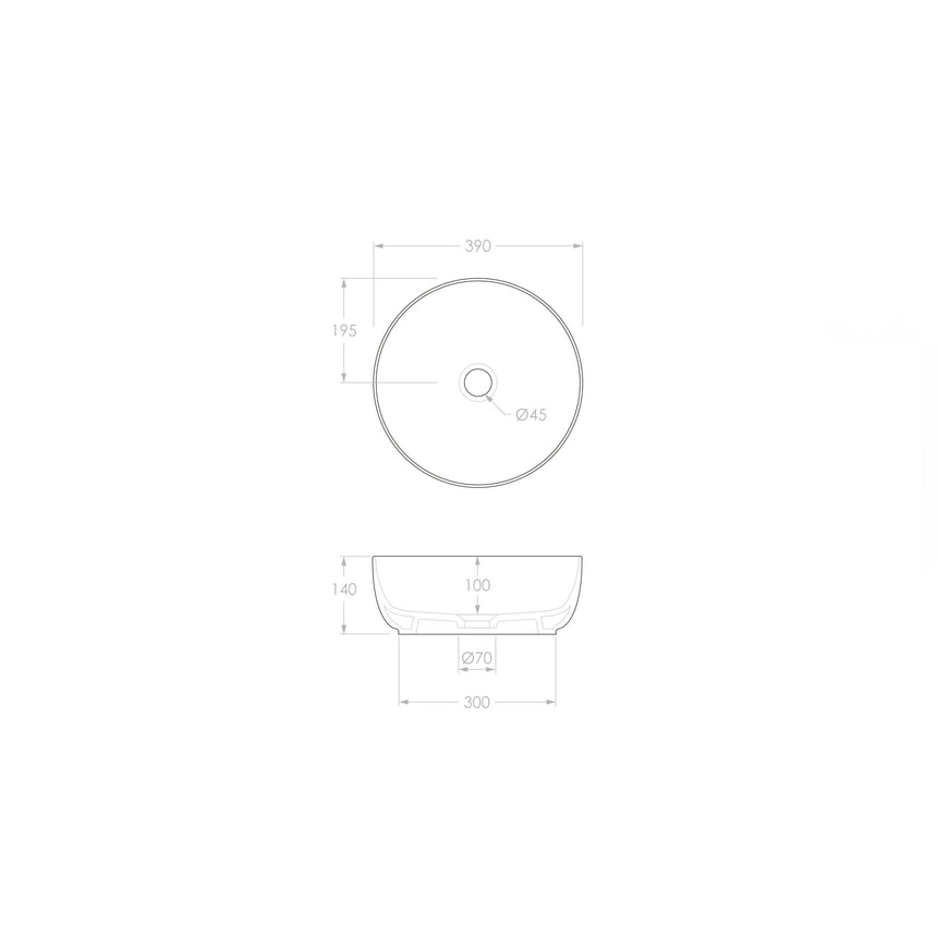 ADP Glam Round Above Counter Basin Matte Pearl Bathroom Basin ADP