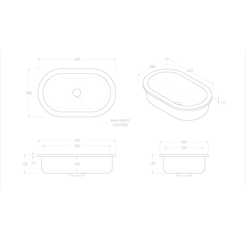 ADP Isla UC/Inset Basin Gloss White Bathroom Basin ADP