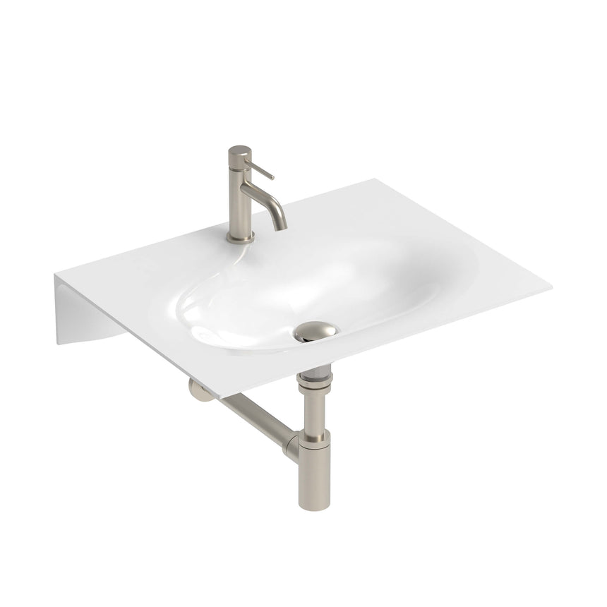 ADP Veil Wall Basin 600 Gloss White 1 Tap Hole Bathroom Basin ADP Default Title