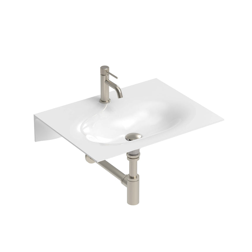 ADP Veil Wall Basin 600 Gloss White None Tap Hole Bathroom Basin ADP Default Title