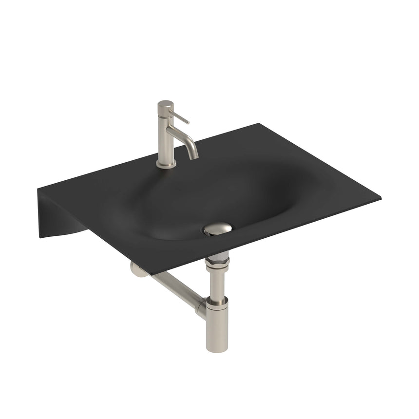 ADP Veil Wall Basin 600 Matte Black 1 Tap Hole Bathroom Basin ADP Default Title