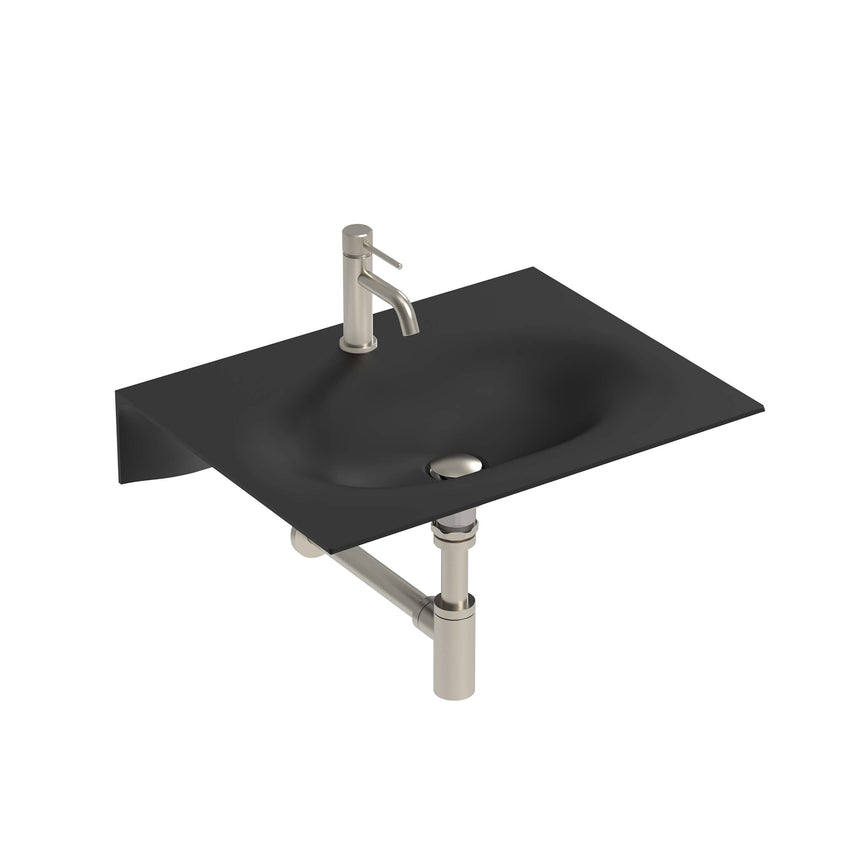 ADP Veil Wall Basin 600 Matte Black None Tap Hole Bathroom Basin ADP Default Title