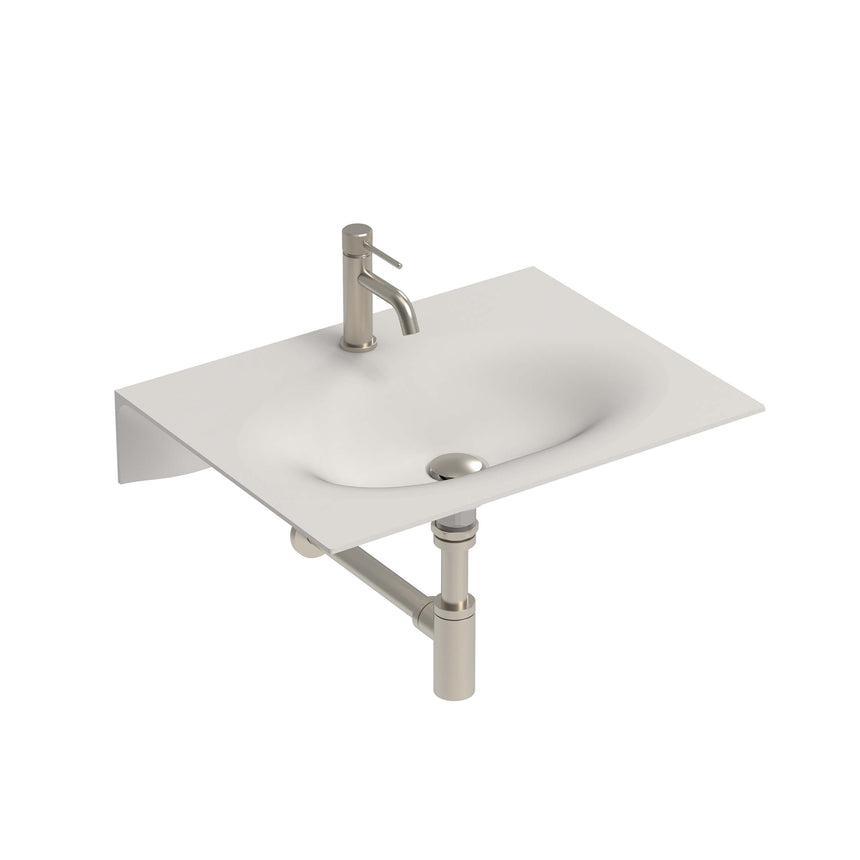 ADP Veil Wall Basin 600 Matte Pearl None Tap Hole Bathroom Basin ADP Default Title