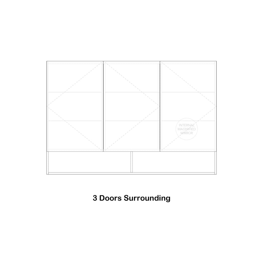 ADP Eli Shaving Cabinet 1800mm / 3 Doors Surrounding