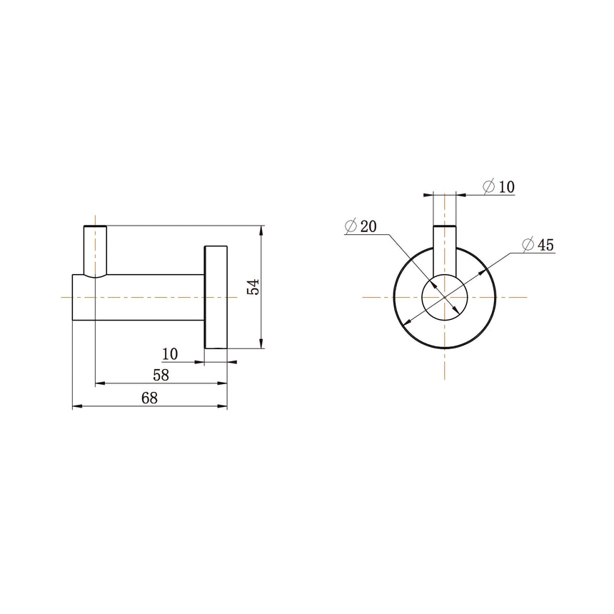 ADP Bloom Robe Hook Brushed Nickel Bathroom Accessories ADP