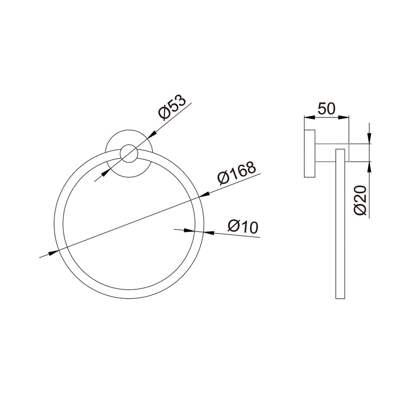 ADP Soul Hand Towel Ring Brushed Nickel Bathroom Accessories ADP