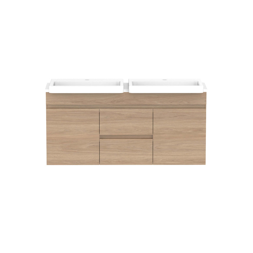 ADP Glacier Semi-Recessed Door & Drawer Wall Hung Vanity Caesarstone Mineral Vanity ADP