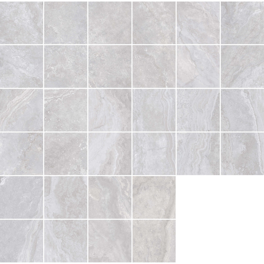 3D Crafted 600x600 Natural Travertine Silver Concrete Look Tiles Tilemall