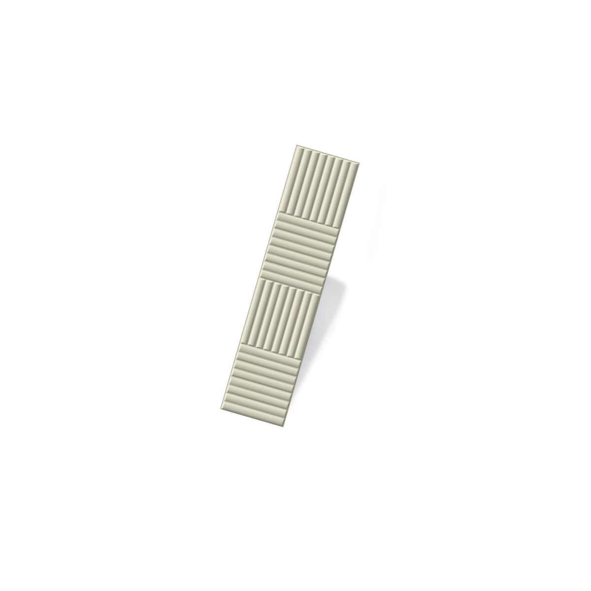 Vlme 60x250mm matt white 3D bamboo ceramic subway tile by Tilemall with linear relief pattern