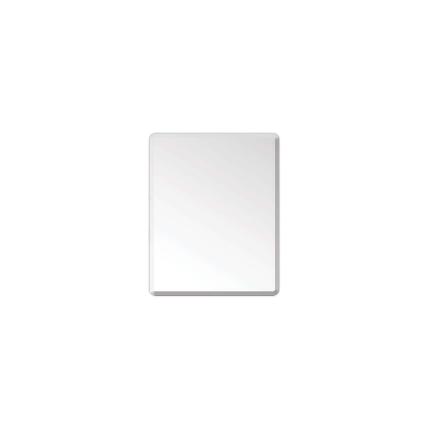 Lukka Plain Mirror rectta 600x750mm frameless bathroom mirror by Tilemall with bevelled edge and rounded corners