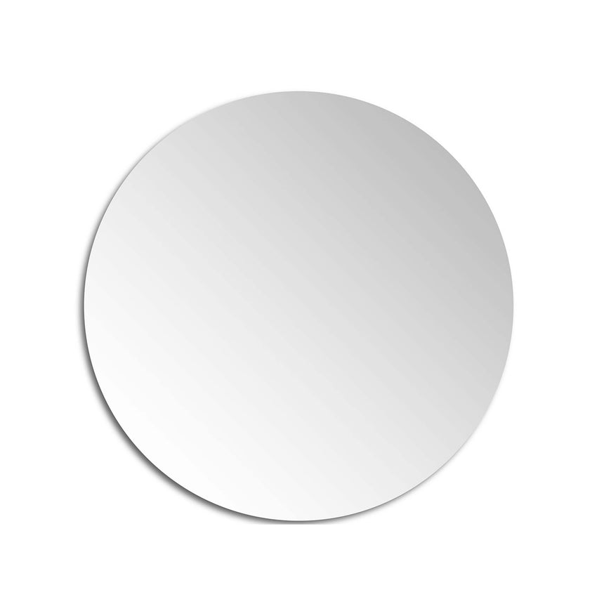 Lukka Plain Mirror round 800mm frameless bathroom mirror by Tilemall with pencil edge detail