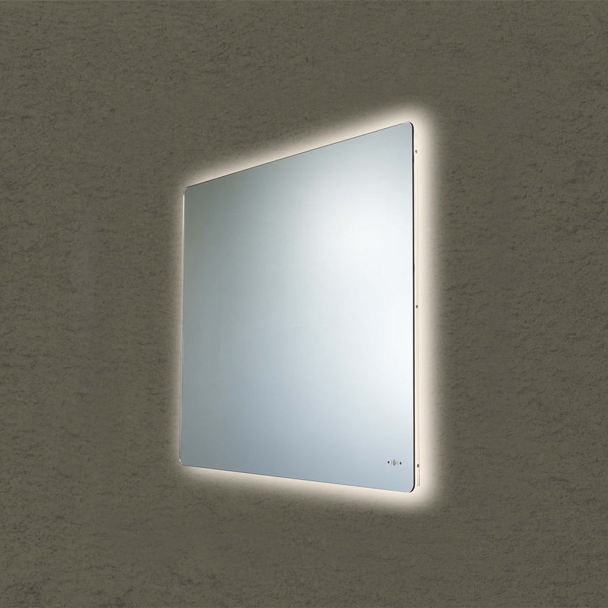 Lukka recta 750x600mm LED back-lit frameless mirror by Tilemall, vertical mount with pencil edge