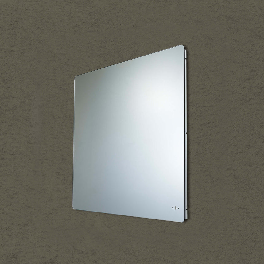 Lukka recta 900x750mm LED back-lit frameless mirror by Tilemall, pencil edge, horizontal mount