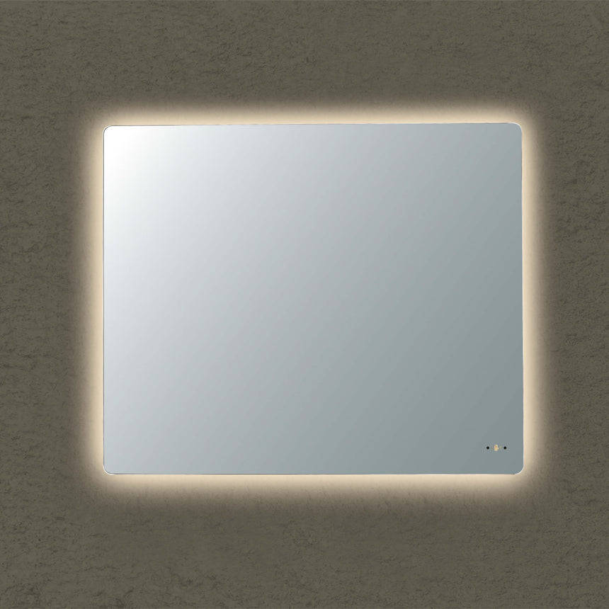 Lukka recta 900x750mm LED back-lit frameless mirror by Tilemall, pencil edge, horizontal mount (view 3)