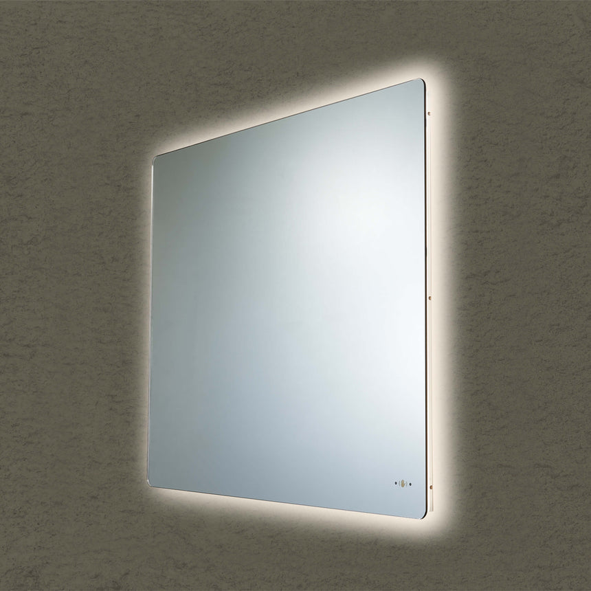Lukka recta 1200x800mm LED back-lit frameless mirror by Tilemall, pencil edge, mounted horizontally