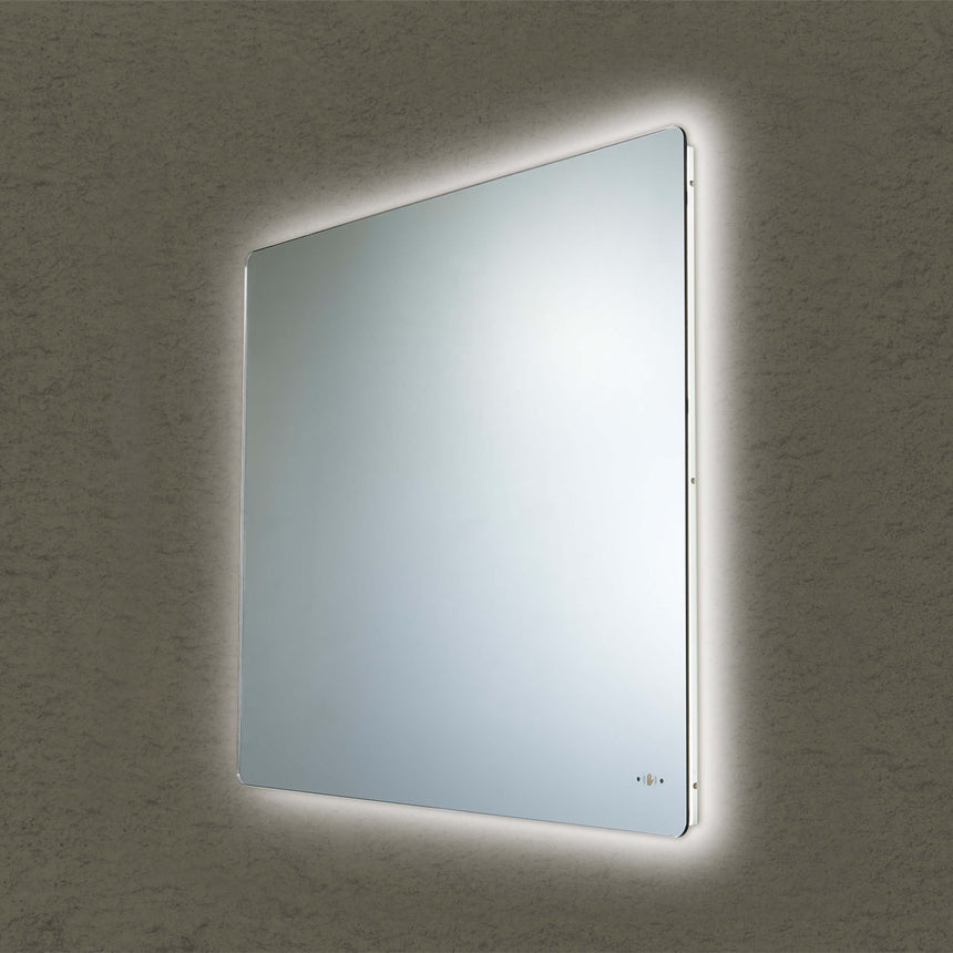 Lukka recta 1200x800mm LED back-lit frameless mirror by Tilemall, pencil edge, horizontal mount detail