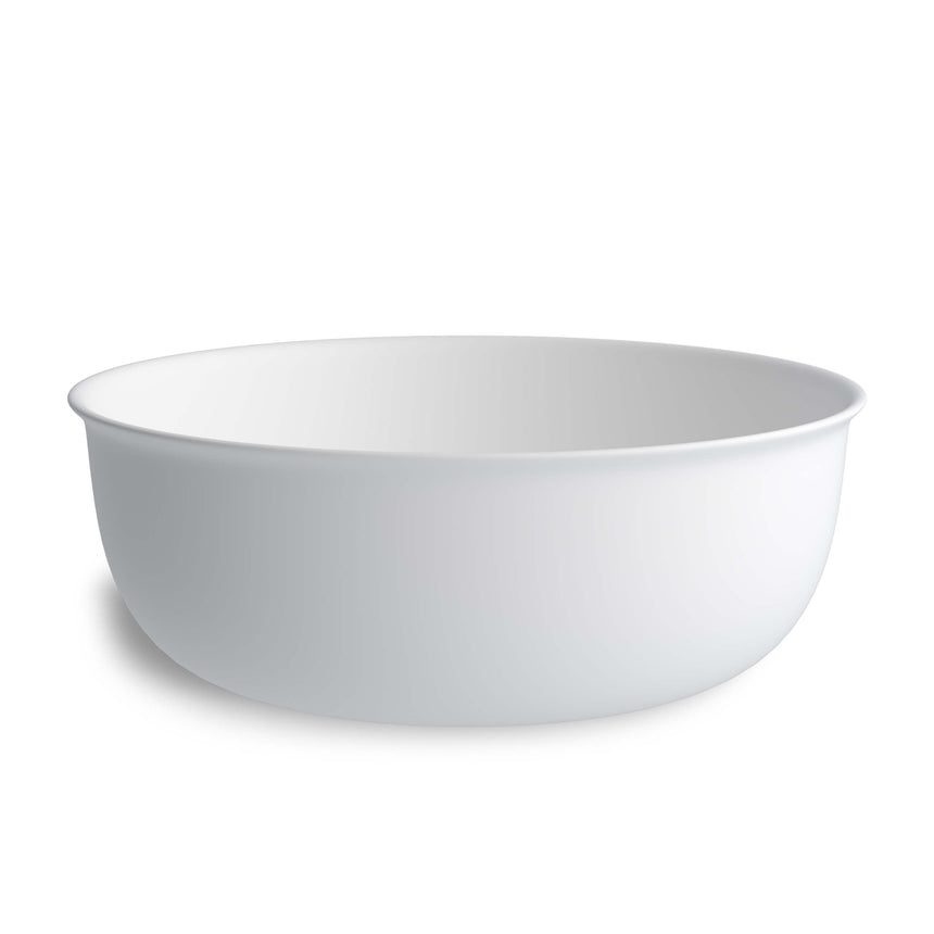 Otti Bronte 365x365mm round above-counter basin side view showing curved rim and depth profile by Tilemall