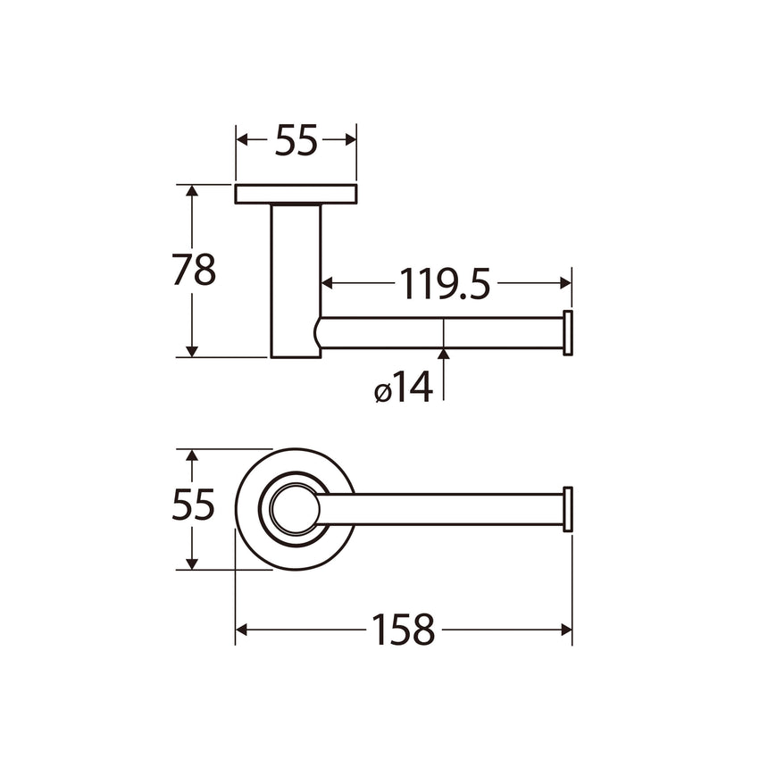 Axle Roll Holder Urban Brass Bathroom Accessories Fienza