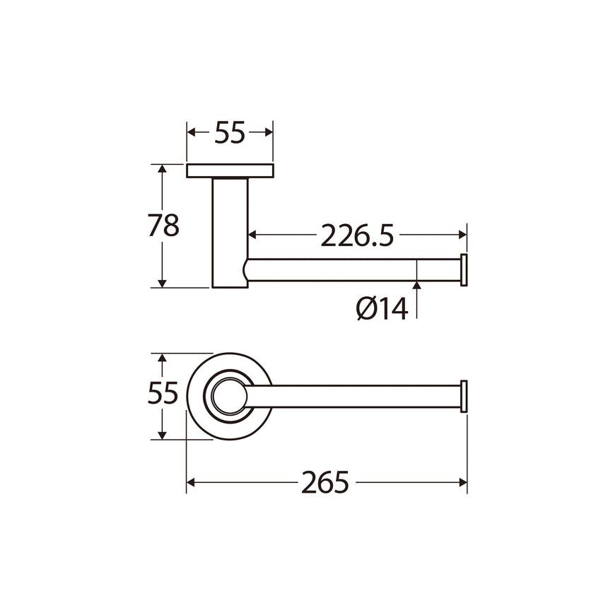 Axle Dual Purpose Towel Rail Roll Holder Chrome Bathroom Accessories Fienza