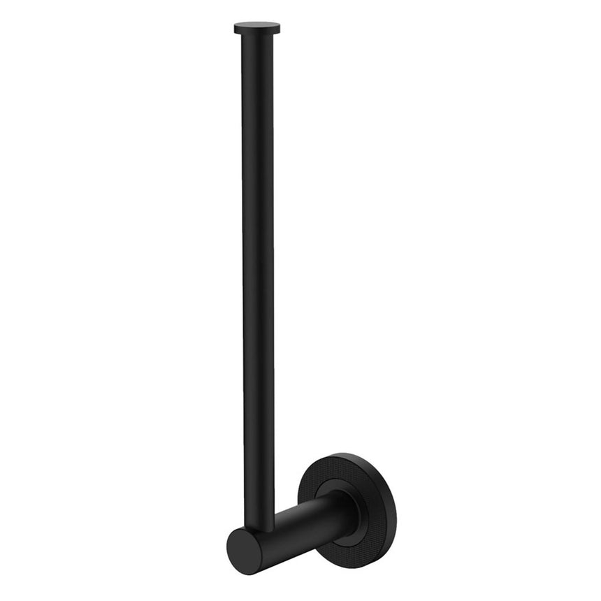 Axle Dual Purpose Towel Rail Roll Holder Matte Black Bathroom Accessories Fienza