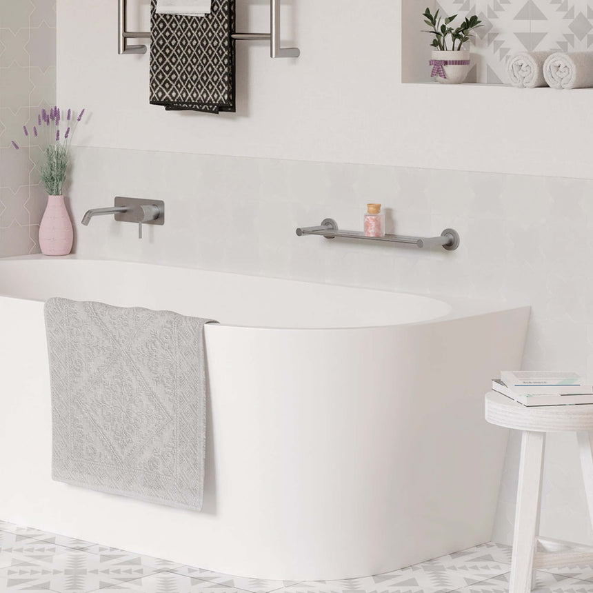 Axle Shower Shelf Brushed Nickel Bathroom Accessories Fienza